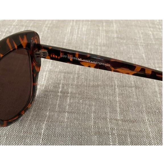 New DIFF Melody Womens Amber Tortoise Pattern Tinted Lenses Cat Eye Sunglasses main image 11